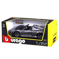 Машина Bburago 18-21076 Die-Cast 1:24 Porsche 918 Spyder, argintie