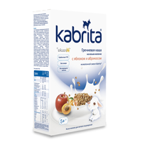 Каша Kabrita на козьем молоке гречневая яблоко-абрикос 180г с 5 месяцев