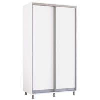 Dulap Mobildor-Lux Aron-S uși glisante din PAL (120x60x200H cm) Alb Brilliant