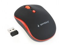 Wireless Mouse Gembird MUSW-4B-03-R, Optical, 800-1600 dpi, 4 buttons, Ambidextrous, Black/Red