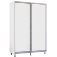 Dulap Mobildor-Lux Aron cu uși glisante (150x60x200H cm) Alb Brilliant