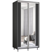 Dulap Mobildor-Lux Aron-S uși glisante din PAL cu oglindă vertical (100x60x200H cm) Anthracite
