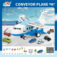 Машина Richi (241452) Avion cu sunete in set cu masinute albastru