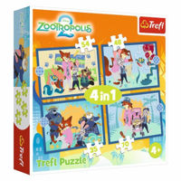 Пазл Trefl 34677 Puzzles 4in1 An adventurous Zootopia, Zootopia 2