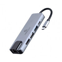 Docking Station Gembird A-CM-COMBO5-04, USB 3.1, USB 2.0, HDMI, LAN, PD 87W, Metal housing
