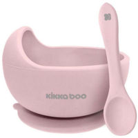 Seturi pentru hrănire bebelușilor Kikka Boo 31302040114 Castron cu lingura din silicon Yummy Pink