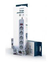 Surge  Protector Gembird SPG3-B-10C, 5 Sockets, 3m, up to 250V AC, 16 A, safety class IP20, Grey
