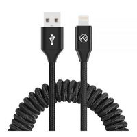 Cablu telefon mobil Tellur TLL155396 Cable USB - Lightning, 3A, 1.8m, EXTENDABLE Black