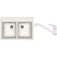 Мойка кухонная со смесителем Dr.Gans Astra 780 + SanDonna F 1066 alb