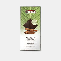 Шоколад темный со стевией и с корицой без глютена Torras 125г