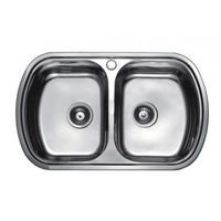 купить Мойка кухонная нержавеющая 0,8мм (decor)двойная 49/80 см4980 в Кишинёве