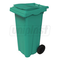 Бак мусорный 120 л (HDPE) - на колесах (бирюзовый)  UNIPLAST TR