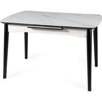 Стол Signal Apollo (90*150-190) ceram.bialy mat/cz.stel