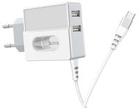 Încărcător Hoco C75 Imperious dual port charger (Micro) White