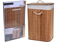 Cos pentru rufe cu capac 40X30cm, H60cm, natural, bambus,impletit