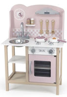 Игровой комплекс для детей Viga 44046 Bucătărie din lemn pentru copii cu accesorii (culoare roz)