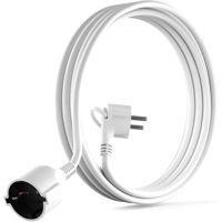Кабель для IT Hama 223241 Extension Cable With Earthed Contact, Flat Plug, For Indoors, 2 M, White