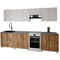 Мебель для кухни Smartex (30082) K2 300сm Alb+Stejar inchis