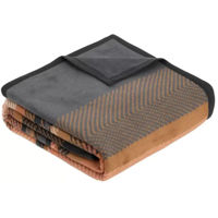 Домашний текстиль Ibena 3757/280 Jacquard Decke Moca Orange/grey