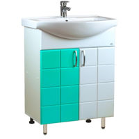 Dulap pentru lavoar Mashtab 11561 Domino cu 2 usi 60cm Alb-Verde