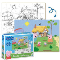 Puzzle Dodo 200119 Puzzle 2în1: Disctracție în grădină, seria Peppa Pig, 60el