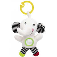 Игрушка-подвеска BabyJem 833 Jucarie din plus cu vibratii Elefant Alb cu Negru