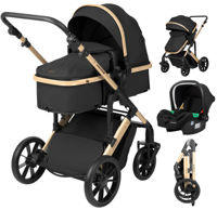 Детская коляска Kikka Boo Darling Black 2024, transformabil 3in1 (3800171209694)