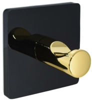 Вешалка для ванной Bisk 08029 patrat 5x5 cm, negru/auriu