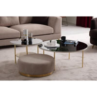 Журнальный столик Pereflex Masa decorativa + puf Isabel (set 3buc) (082855)