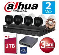 DAHUA IP SET 2 мегапикселя 4 камеры POE HDD 1 ТБ DH-IPC-HFW1230S1P-0280B-S5