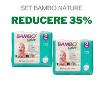 SET 2 BUC Scutece Bambo Nature 2  (3-6 kg), 30 buc