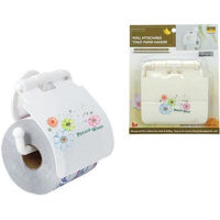 Держатель бумаги Promstore 10894 Держатель для бумаги WC с крышкой, пластик, белый