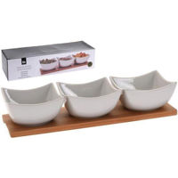 Set veselă Excellent Houseware 25898 Набор для аперитива 4ед фарфор, подставка 30x10.5cm