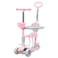 Самокат New World 0077p-1 Trotineta pt copii 5in1 (protectie,suport), roz, 147602