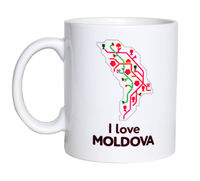 Кружка белая – I love Moldova – 0101