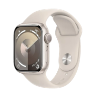 Apple Watch Series 9 GPS, 41mm Starlight Aluminium Case with Starlight Sport Band - S/M,MR8T3