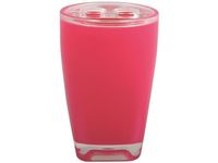 Pahar pentru periute de dinti cu capac MSV Tahiti, roz, din plastic