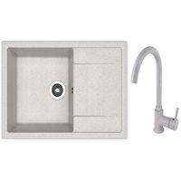 Мойка кухонная со смесителем Dr.Gans Techno 760 + SanDonna F 7073 gri