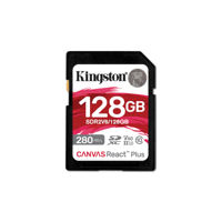 Карта памяти 128GB  SDXC Card (Class 10) UHS-II V60 , U3, Kingston Canvas React Plus