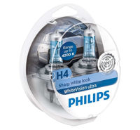 H4 PHILIPS WhiteVisionUltra +60% Галогенная лампа 12В 60/55Вт P43t-38 +2 W5W (2 шт.)