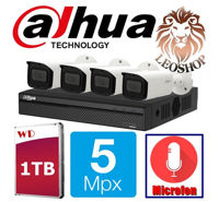 КОМПЛЕКТ DAHUA 5 Мп 4 Камеры HDD 1ТБ ИК-светодиод 80M HD-TVI DH-HAC-HFW1500TLP-A