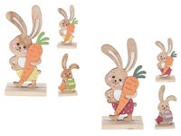 Сувенир пасхальный деревянный "Кролик с морковью" 15cm