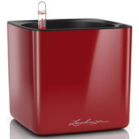 Ghiveci pentru flori Lechuza Cube Glossy 16, Scarlet Red
