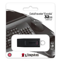 32GB USB3.2 Flash Drive Kingston DataTraveler Exodia (DTX/32GB), Black, Plastic, Classic Cap