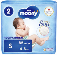 Scutece Moony Extra Soft S (4-8 kg) 82 buc