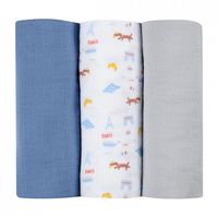 Set pelincute din muslin Beaba Paris Blue (3 buc)