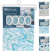Занавеска для ванной Promstore 55586 Штора для душа 180 x 200 см, для ванной комнаты, полиэстер