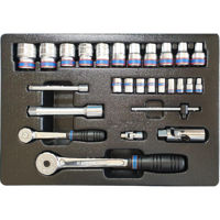 Набор ручных инструментов King Tony 7527MR набор 1/4" и 1/2" торцевых головок 6 гран., принадлежностей 27 пр.