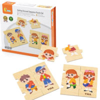 Головоломка Viga 44649 Joc logic de puzzle Învățăm să ne îmbrăcăm, 28 elem.