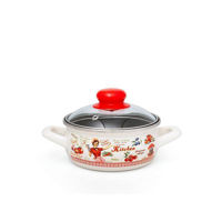 Cratiță Metalac 51698 эмалированная Kitchen 14cm, 1.05l, крышка стекло